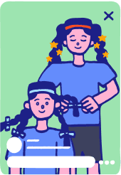 体育祭のヘアセットをする学生のイラスト