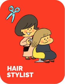 Hair Stylist のイラストカード